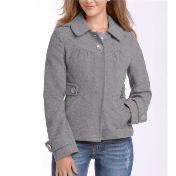 Anthropologie Jackets & Blazers - Tulle Anthropologie Cropped Pea Coat Marley Gray Medium
